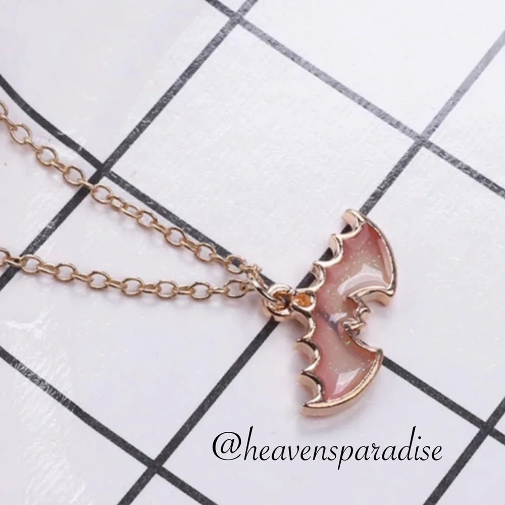Bat Necklace & Pendant Cute Pink Dangle Necklace